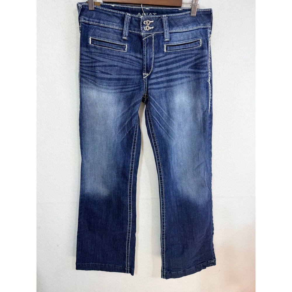 Ariat Bootcut Jeans Womens 30R Blue R.E.A.L Stretch Entwined Western Cowgirl